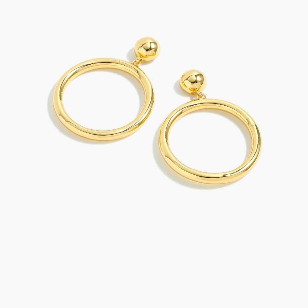 NWOT J.Crew Gold Circle Earrings